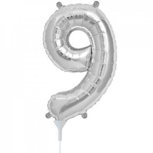 (image for) Silver Number 9 Foil Balloon (41cm) - Click Image to Close